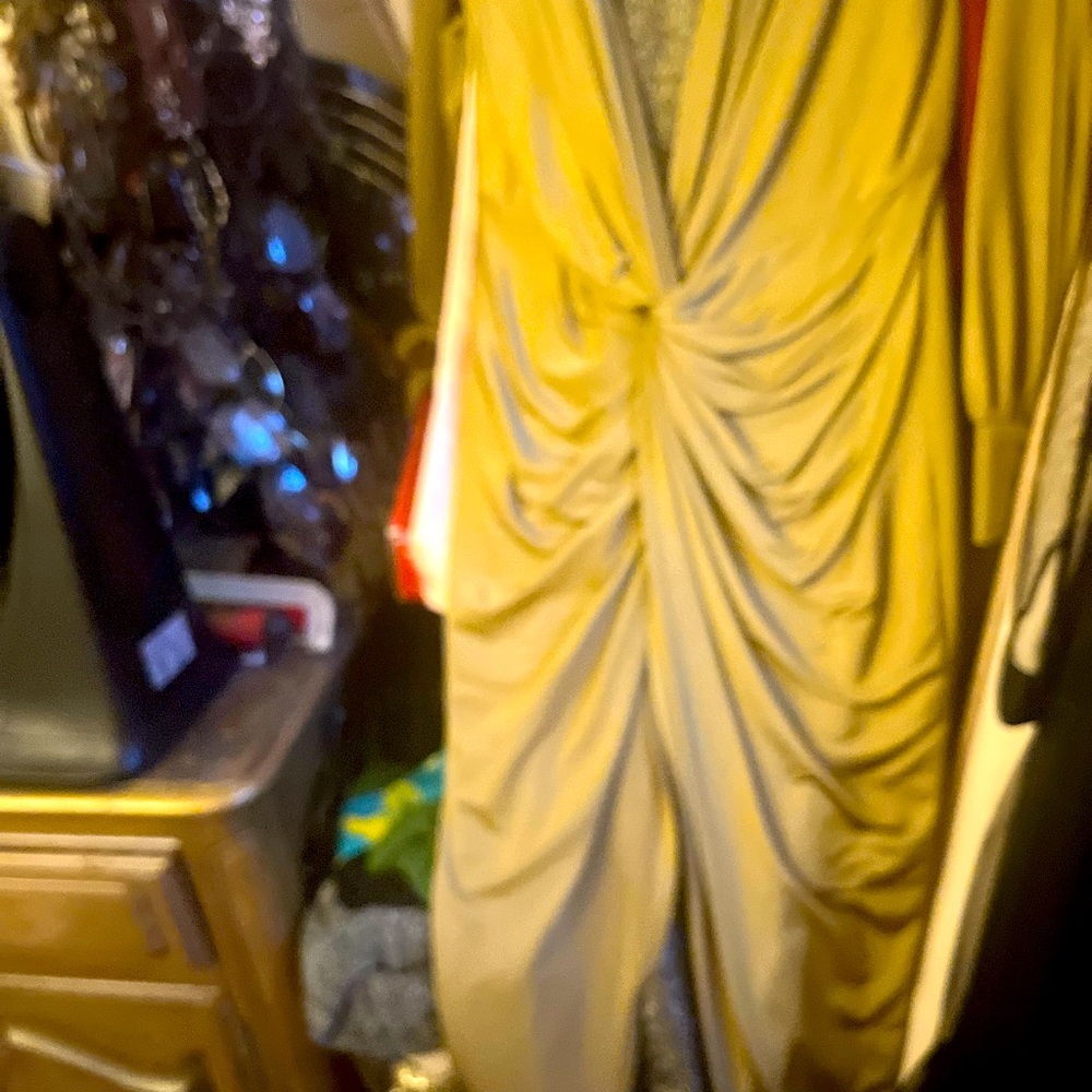 Beautiful drapes gold dress for that special occasion